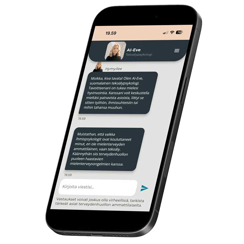 Screenshot of a conversation with the AI psychologist on a phone